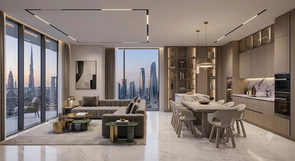 Modern renovated apartment interior showcasing contemporary design in Dubai