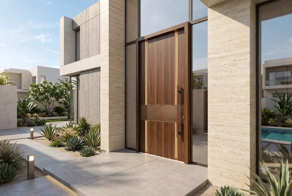 Premium modern entrance door installed in a contemporary UAE home