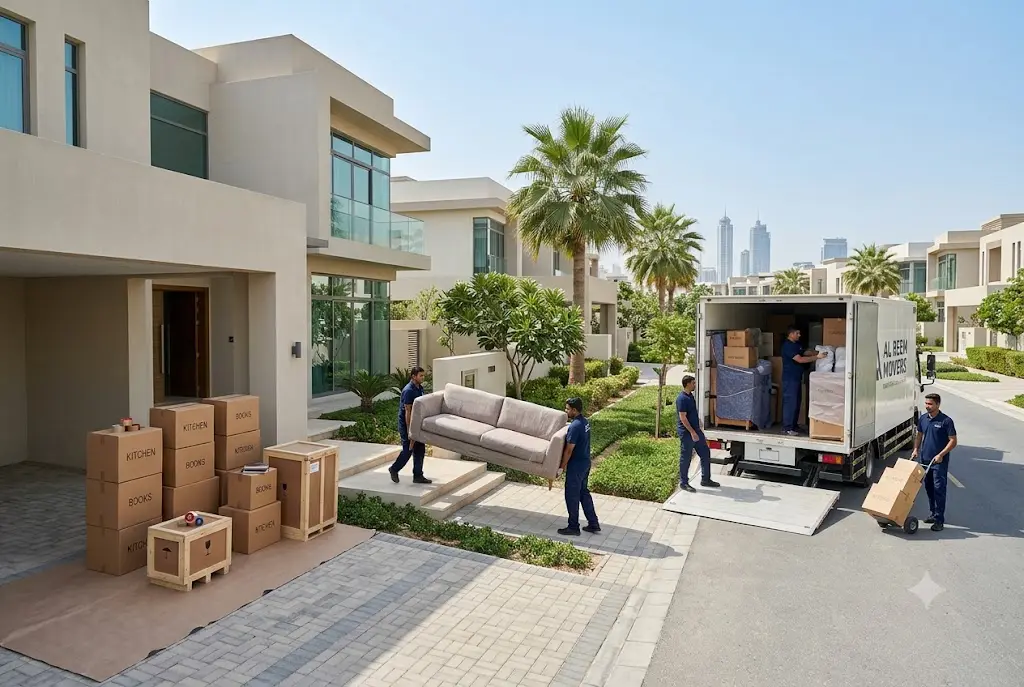 Professional villa movers in Dubai handling luxury home relocation and furniture moving