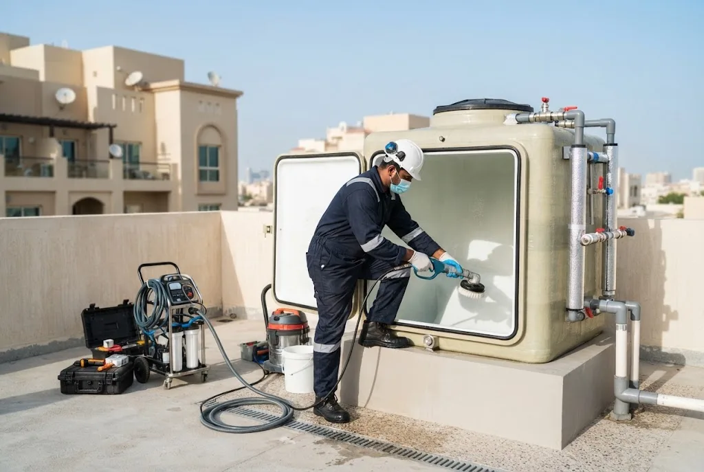 Tank cleaning services in UAE by professional water tank cleaners